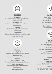 Menu B.B.S - burgers, salades, bagles et samousas