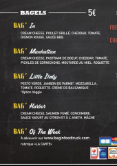 Menu Bag' In - Bagels, desserts, boissons et menus