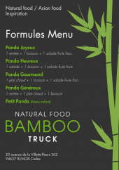 Menu Bamboo truck - Formules