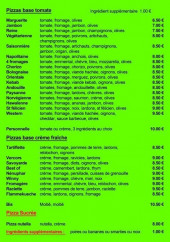 Menu Best of Pizzas - Les pizzas