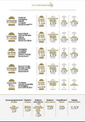 Menu Bouche b - Burger, boissons menu et desserts