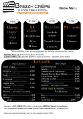 Menu Breizh-Crêpe - la carte