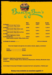 Menu Bunzy Bun's - Burgers et sauces