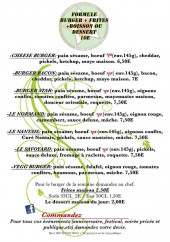 Menu Burger Star - Les burgers