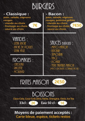 Menu Burger Truck - La carte du midi