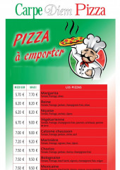 Menu Carpe diem pizza - Pizzas