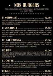 Menu Casellu - Burgers et suppléments