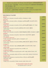 Menu Casinca Pizza - Les pizzas