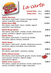 Menu Charli's mysthics - La carte 