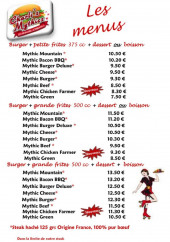 Menu Charli's mysthics - Les menus