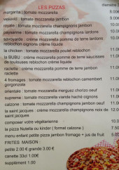 Menu Chez bubu - Les pizzas 