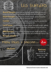 Menu CheZ Flo' rian - Les burgers, desserts et boissons 