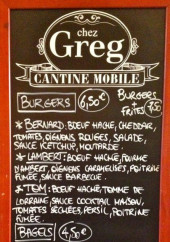 Menu Chez Greg - Les burgers, bagels, salades...