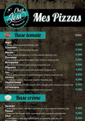 Menu Chez Jess - Les pizzas