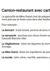 Menu Chez Mère Grand - Un exemple de menu du jour