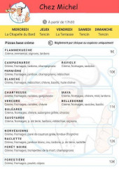 Menu Chez Michel - Pizzas base crème 