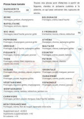 Menu Chez Michel - Pizzas base tomate