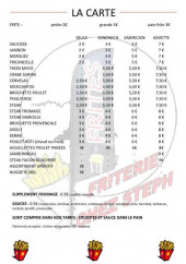 Menu Chez steph - Les sandwiches, frites,...