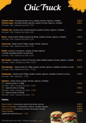 Menu Chic'Truck - Les menus