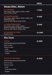 Menu DD Burge'Réunion - Les burgers et tacos