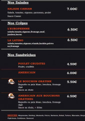Menu DD Burge'Réunion - Les salades et crêpes, sandwichs