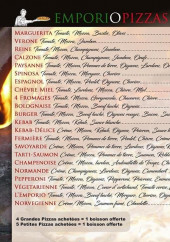 Menu Emporio Pizza - Les pizzas