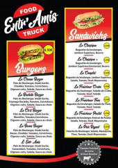 Menu Entr'Amis - les burgers et sandwichs