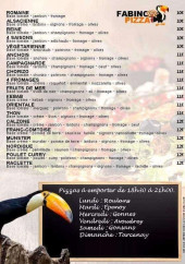 Menu Fabino Pizza - Les pizzas