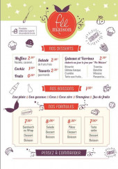 Menu Fée Maison - Desserts, boissons et formules