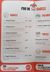 Menu Foo'de Bagels - Bagels, salades, desserts,...