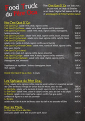 Menu Food truck du Père Oca - Les burgers