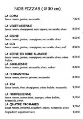 Menu Fred's pizza - Les pizzas