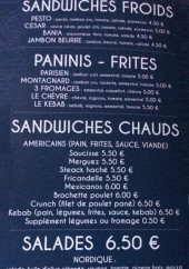 Menu French Truck Nicolas - Sandwiches, paninis, salades,....