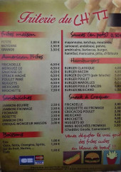 Menu Friterie du ch'ti - Les frites, burgers, sandwiches,...