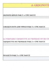 Menu Friterie Les Damoureux - A grignoter