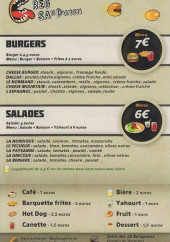 Menu Greg Sandwich - Les burgers et salades