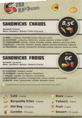 Menu Greg Sandwich - Les sandwiches et boissons
