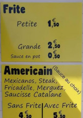 Menu Happy Frite - Les frites, americain, kebab et hamburgers