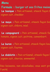Menu Japounette Burger - Burgers