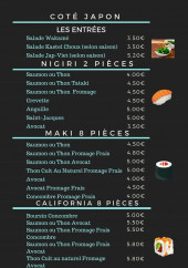 Menu Kastel Sushi - Entrées, nigiri, maki,...
