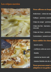 Menu Krep' Events - Les crêpes sucrées
