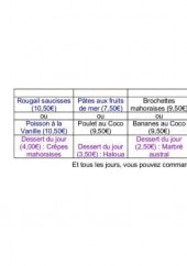 Menu L'Assiette Australe - Les exemples de plats du jour
