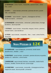 Menu L'atelier pizza - Pizzas 12€