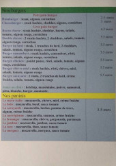 Menu L'hurlevent - Les burgers et paninis