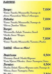 Menu L'original's Food Truck - Les paninis et tacos