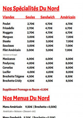 Menu La Baraque À Frite - Les spécialités du Nord