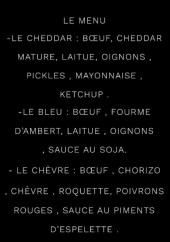 Menu La Caravane - Burgers