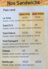 Menu La ch'tite - Sandwiches suite