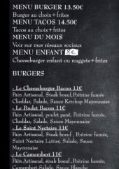 Menu La Cuisine de Reviron - Les burgers
