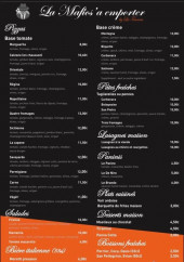 Menu La Mafios'a - Pizzas, salades, paninis,...